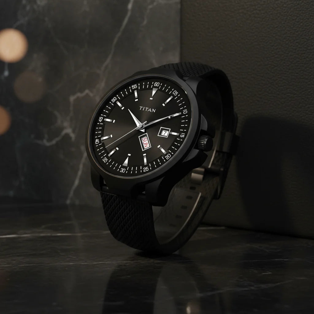 Latest Titan PU Leather Analog Watch – Stylish & Elegant Timepiece