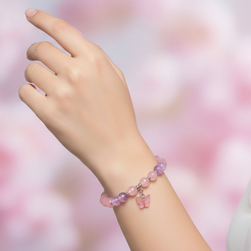 Women’s Butterfly Design Silver Color Analog Watch with Bracelet, Necklace, and Earrings Combo Gift Set featuring elegant jewelry and stylish watch