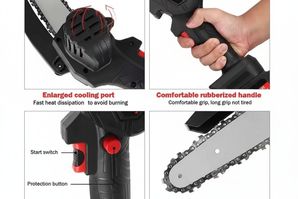 Cordless Battery Powered Electric Chainsaw for Tree Trimming, Wood Cutting | neomarketshop