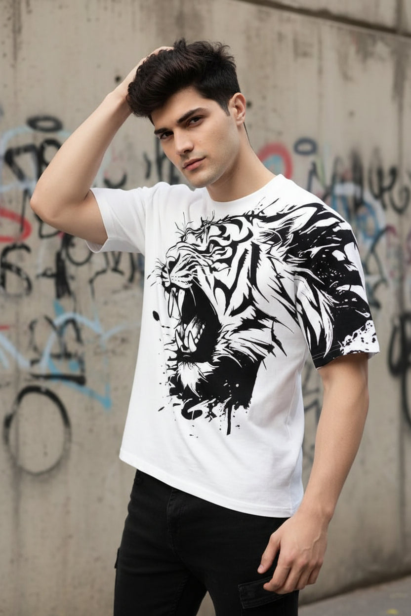 Men’s Waffle Knit Printed Crew Neck T-Shirt – Regular Fit | neomarketshop