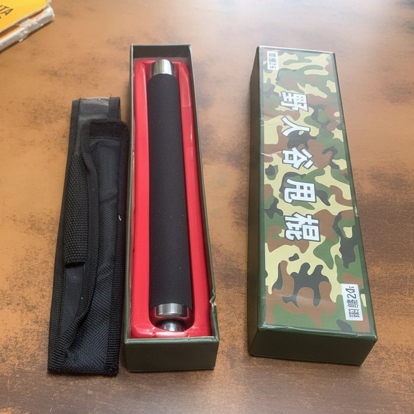 Self Defence Tactical Rod – Heavy metal, extendable, black rod for personal safety, protection, and easy portability.