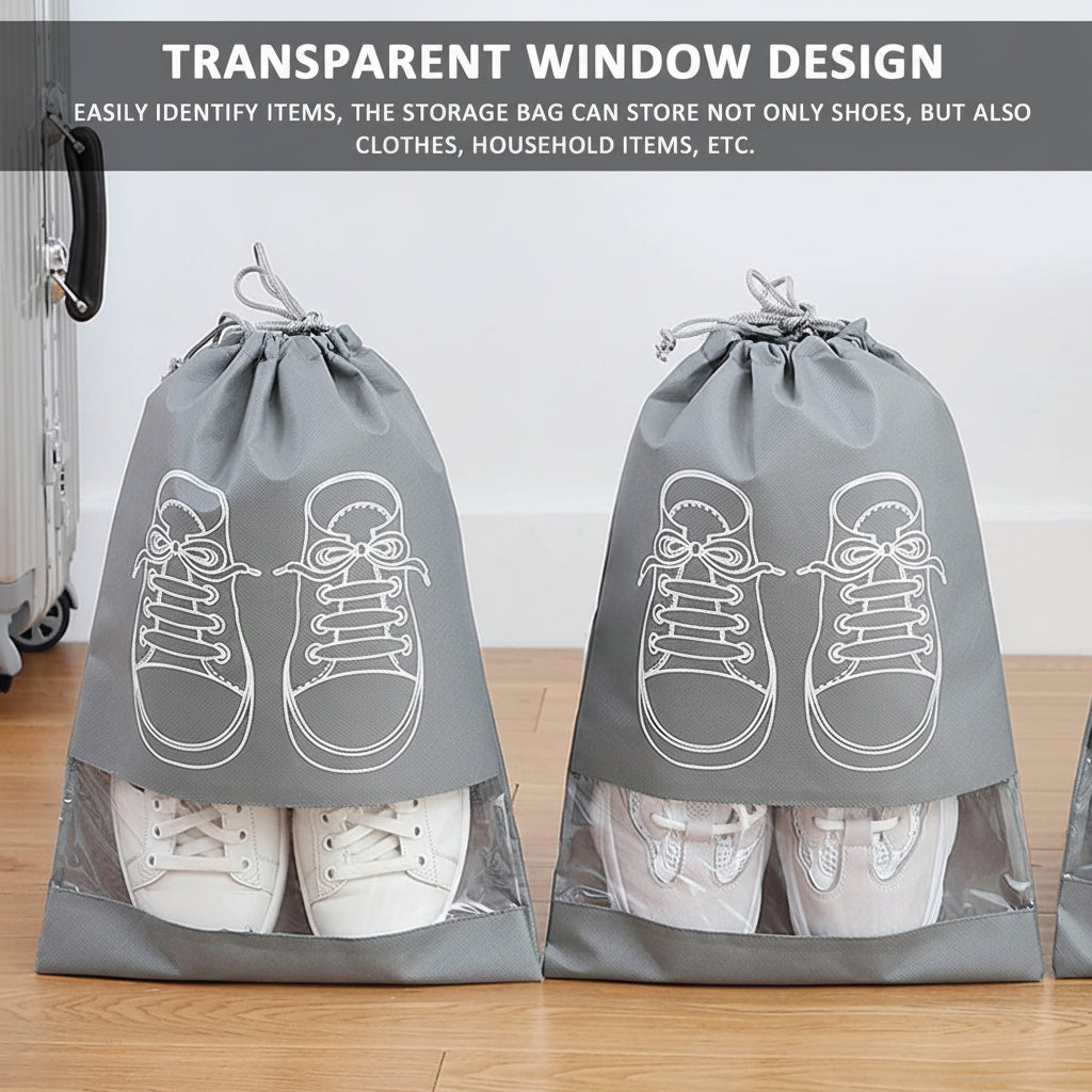 Shoe Bag with Transparent Window Portable Travel Dust-Proof Shoe Storage for keeping shoes organized and protected during travel