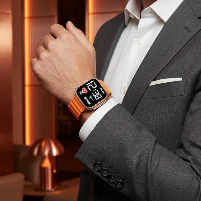 Watch Mt 8 ultra model: Stylish smartwatch with Bluetooth calling, health & fitness tracking, and activity monitoring.