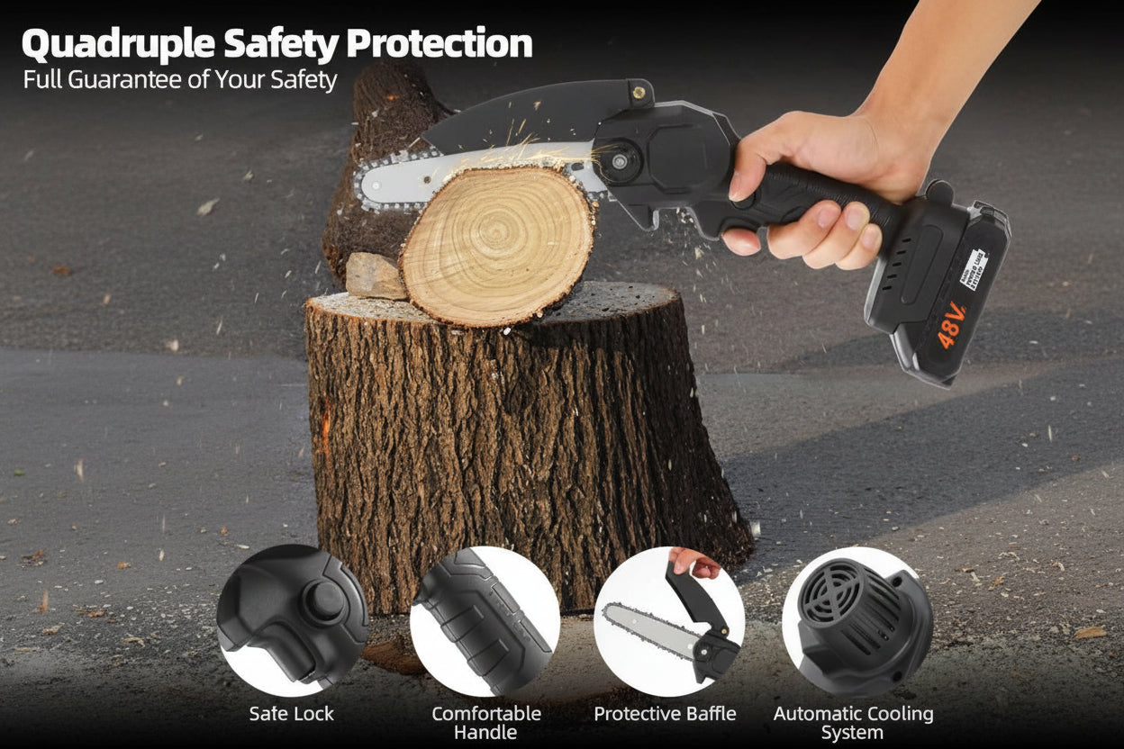 Cordless Battery Powered Electric Chainsaw for Tree Trimming, Wood Cutting | neomarketshop