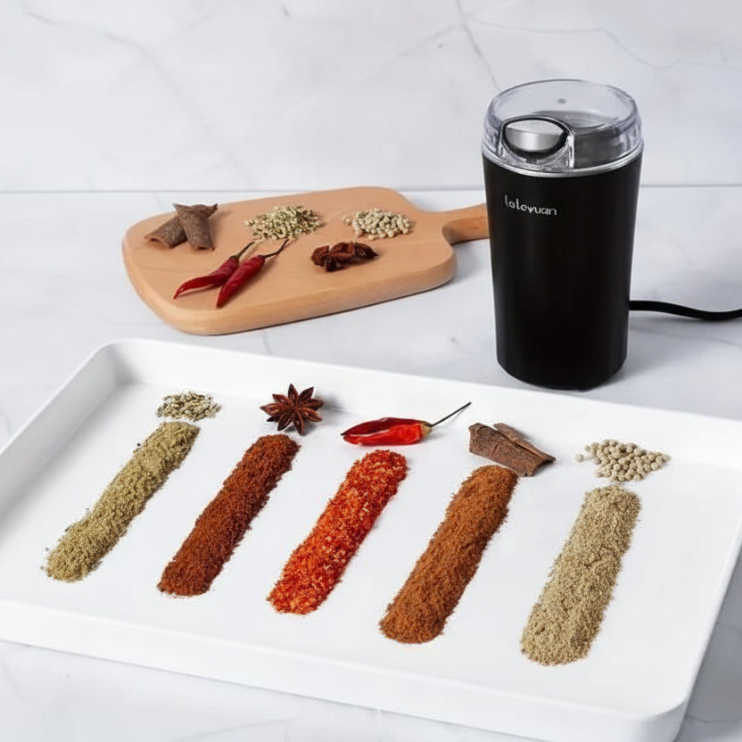 Electric Coffee Grinder with stainless steel blades for fast and efficient coffee grinding at home or office