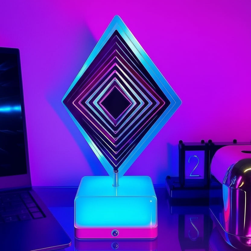 3D 360 Rotating Square Night Light | neomarketshop