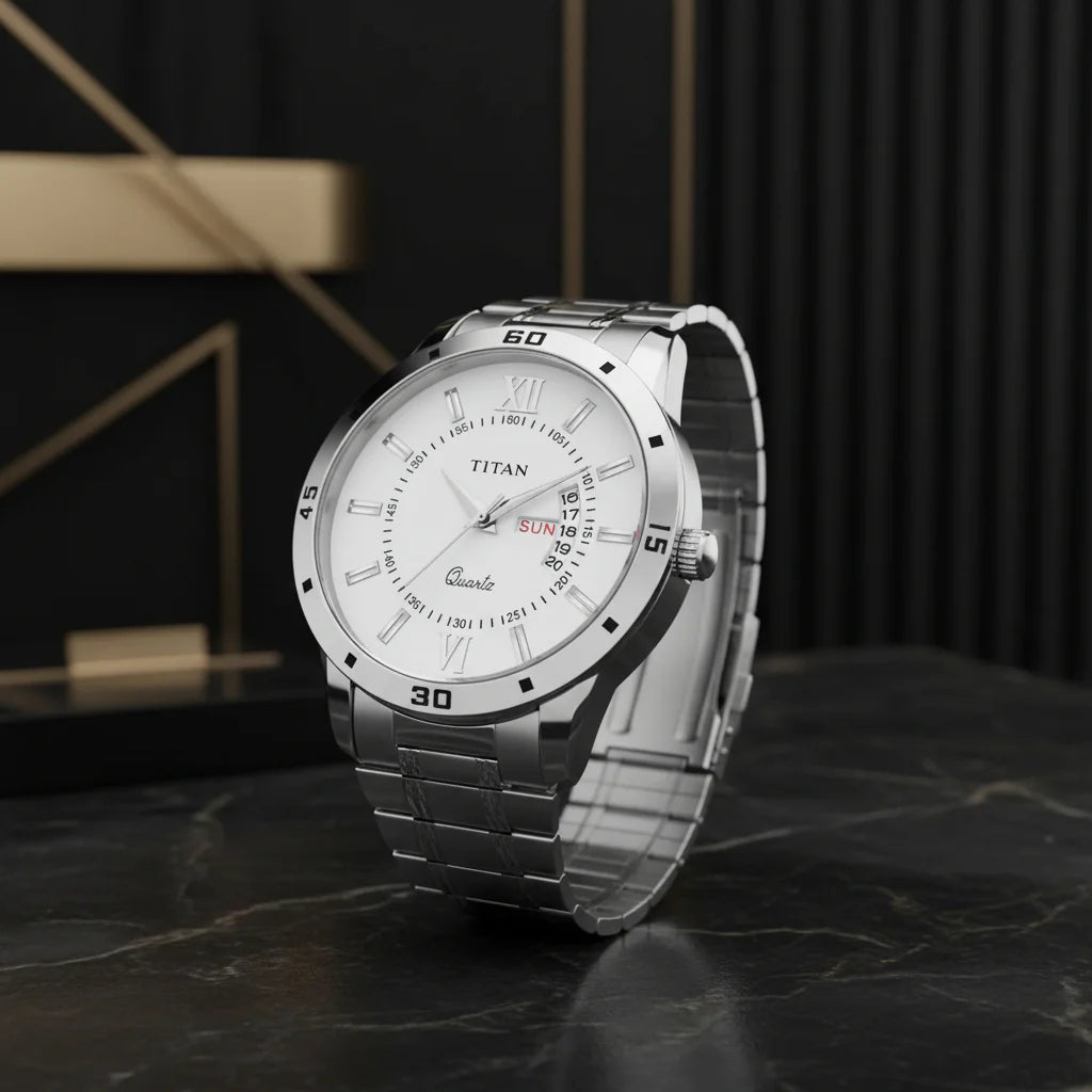 Titan Stainless Steel Analog Watch Premium Classic Timepiece