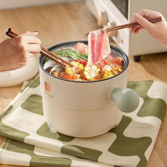 1.8 L Multifunctional Electric Non-Stick Pot With Transparent Lid | neomarketshop