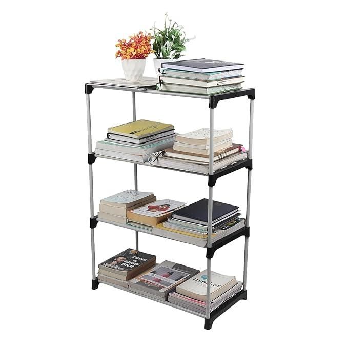 4 Layers Plastic Shoes & Books Rack – Foldable Storage Organizer | neomarketshop
