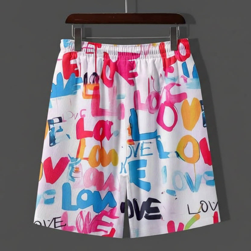 Men's Casual Summer Heart Print Co-ord Set Pack of 2 with comfortable fabric and stylish summer design for daily casual wear