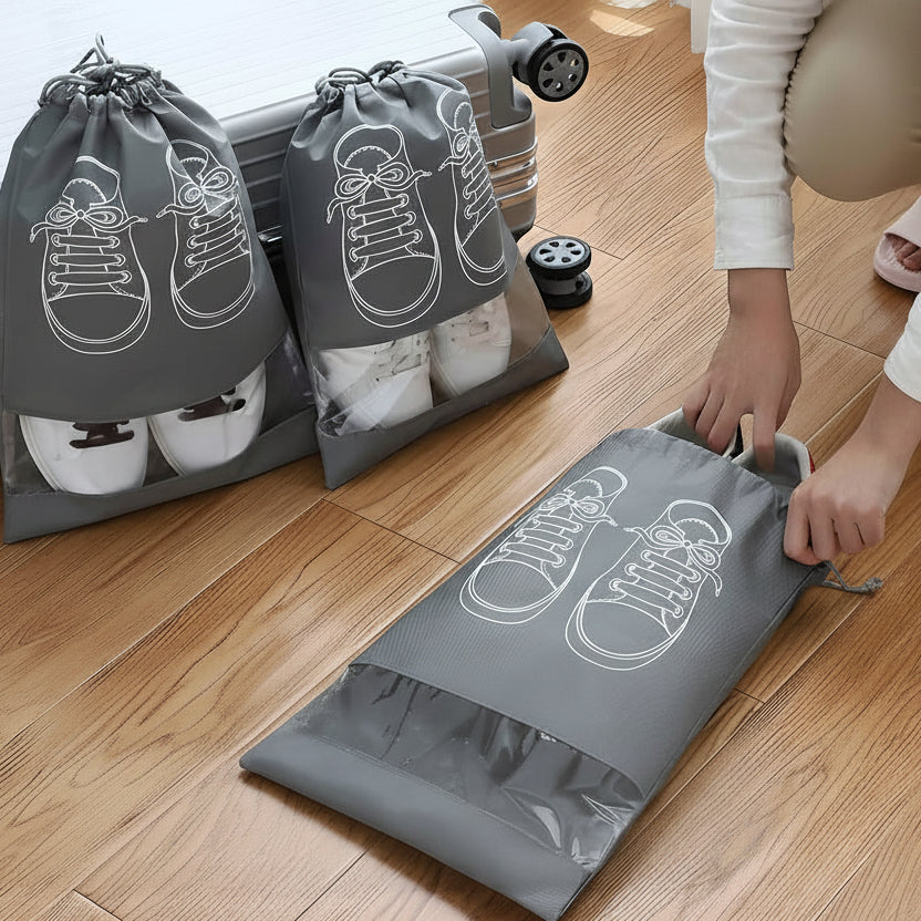 Shoe Bag with Transparent Window Portable Travel Dust-Proof Shoe Storage for keeping shoes organized and protected during travel