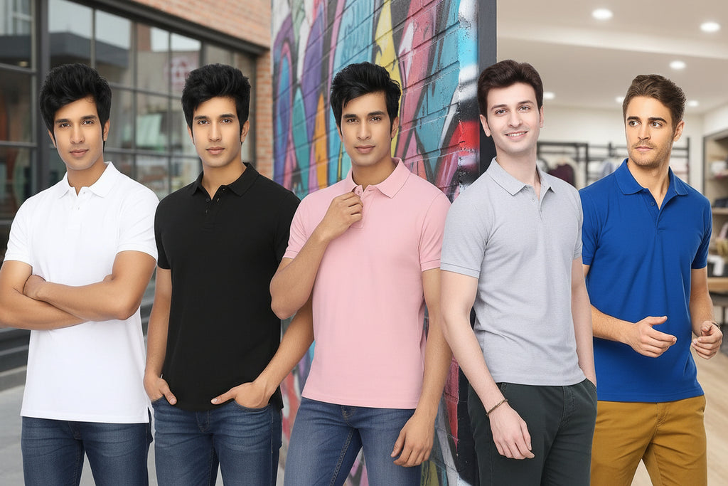 Men’s Poly Matte Solid Polo T-Shirts – Pack of 5 | Regular Fit | neomarketshop