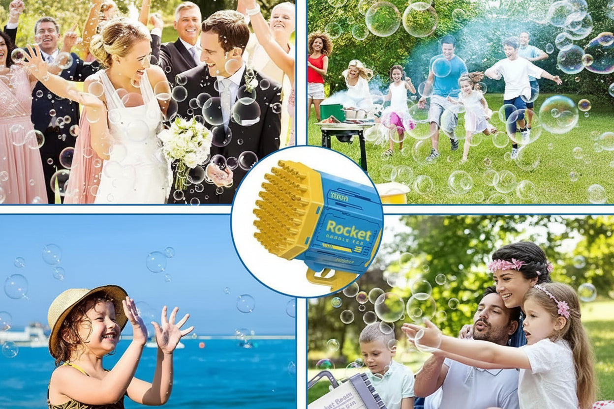 Bubble Gun Machine Kids Automatic Soap Bubble Blower with easy operation for fun outdoor and indoor play