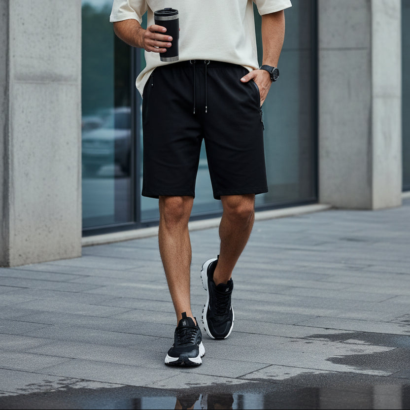 Men’s Stretchable Cotton Casual Shorts – Multicolor pack of 4 with comfortable fit, breathable fabric, and everyday wear.