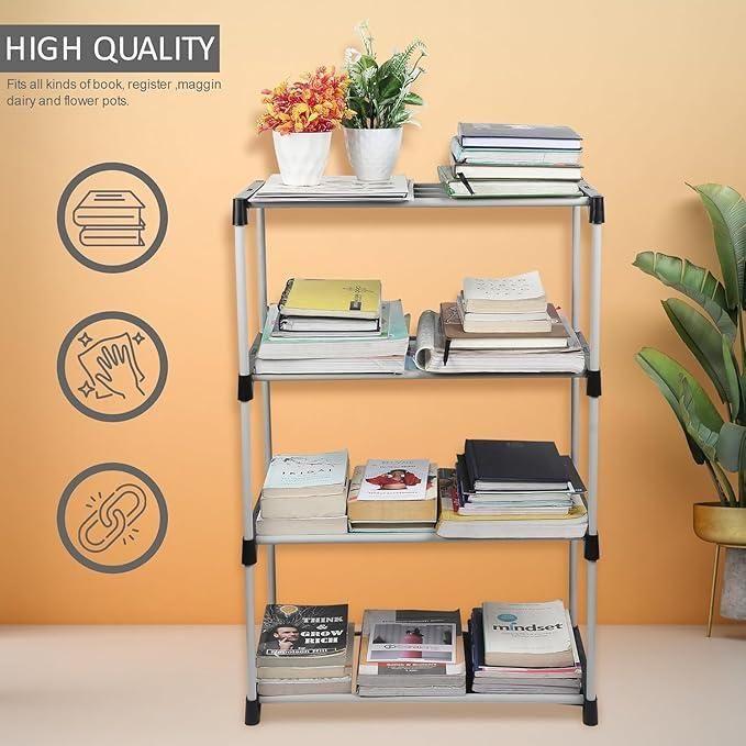 4 Layers Plastic Shoes & Books Rack – Foldable Storage Organizer | neomarketshop