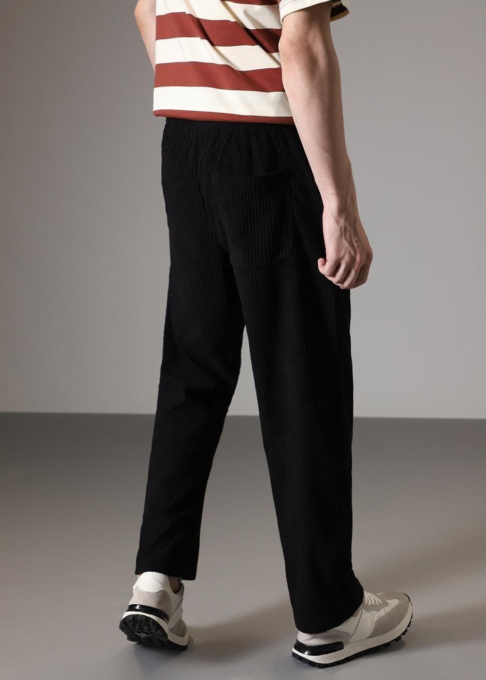 Men’s Caudray Fabric Stylish Casual Pants – Black pants with comfortable fit, durable fabric, and trendy everyday wear.