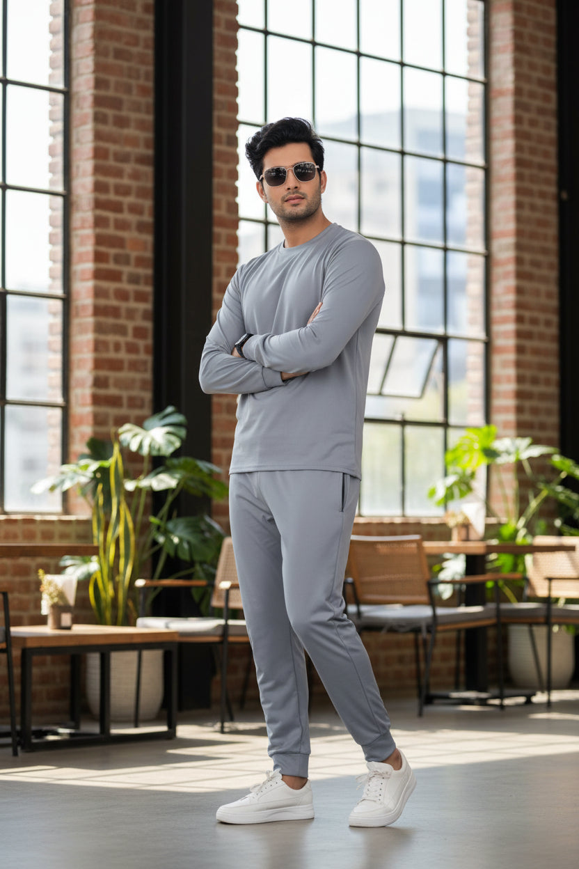 Men’s Solid Full Sleeves Track Suit – Polyester Blend Regular Fit | neomarketshop