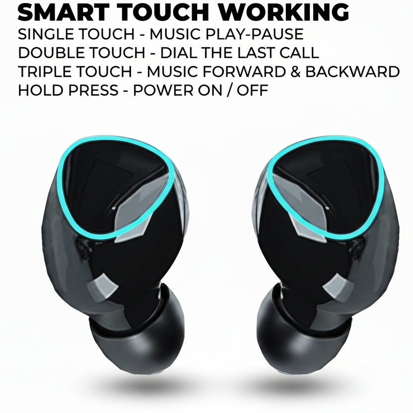 M10 Pro TWS Wireless Earbuds – Includes 2000mAh power bank case for long battery life, clear sound, and portable use.