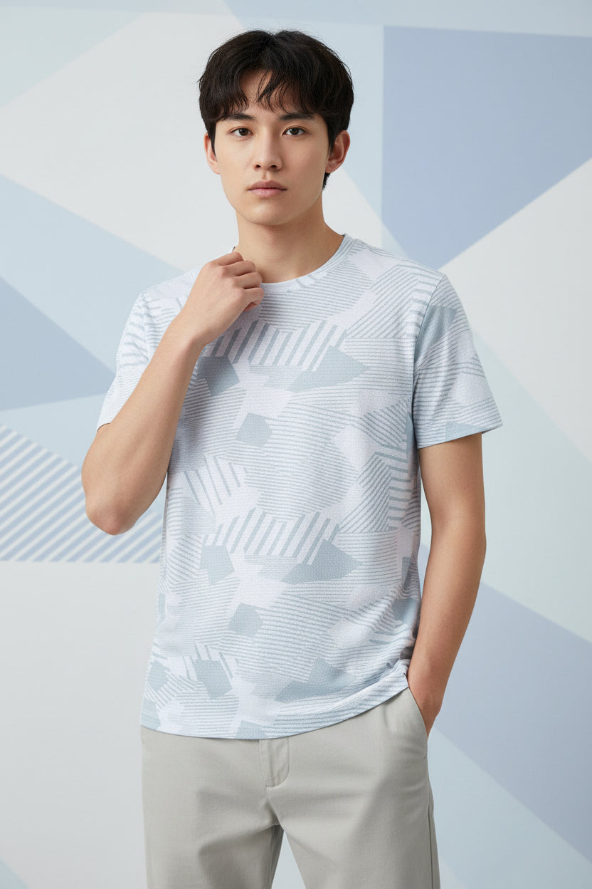 Men’s Round Neck Polyester Casual T-Shirt Pack of 2 Black and White with soft breathable fabric and comfortable fit for daily and casual wear