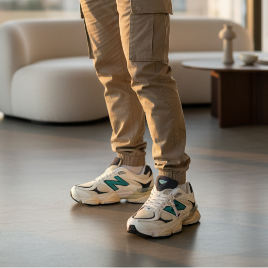 New Balance 9060 Boys Sneakers – Premium suede leather shoes with top comfort, durability, and stylish everyday wear.