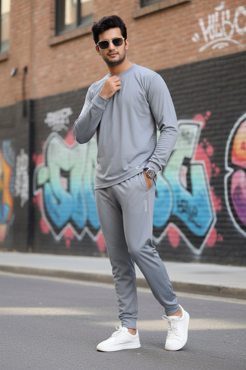 Men’s Solid Full Sleeves Track Suit – Polyester Blend Regular Fit | neomarketshop