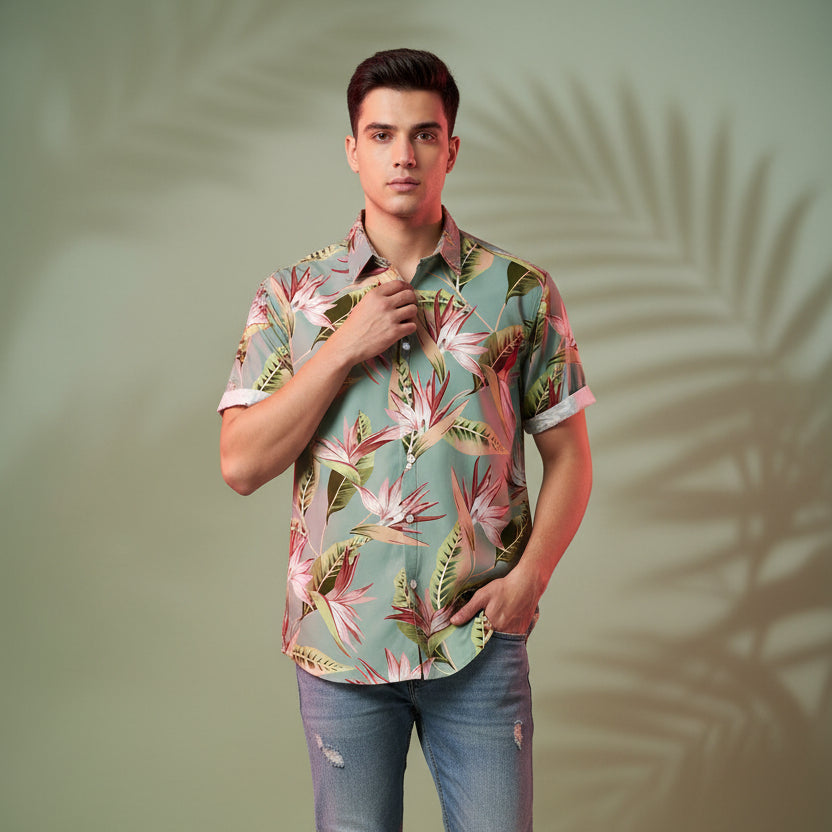 Men’s Cotton Printed Casual Shirt Multicolor with soft breathable fabric and stylish multicolor print for comfortable daily and casual wear