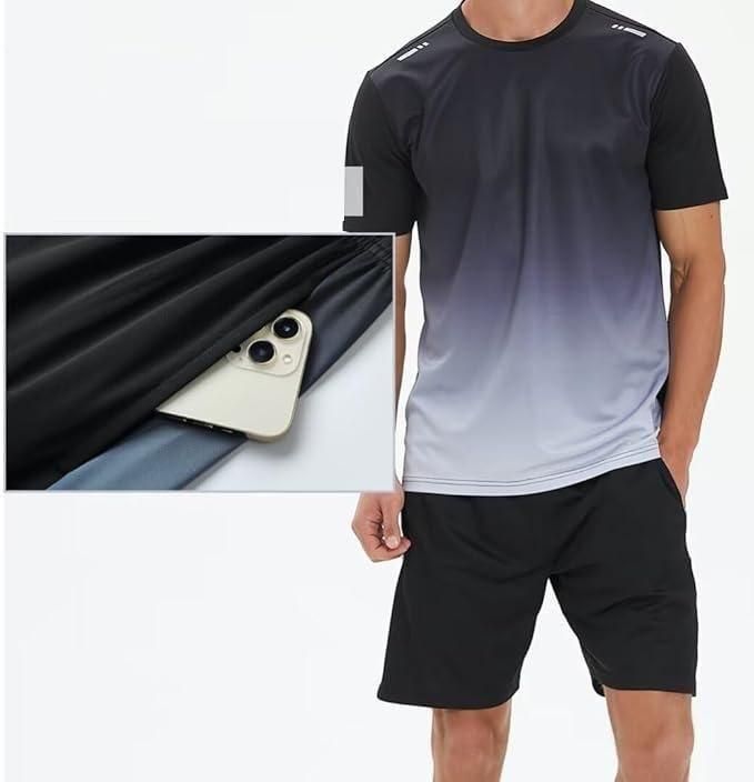 Men’s Jersey T-Shirt & Bottom Set – Slim fit sportswear combo with comfortable fabric, lightweight design, and casual style.