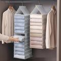 Hanging Closet Foldable Organizer with 6 Slots for clothes, accessories, and efficient space-saving storage