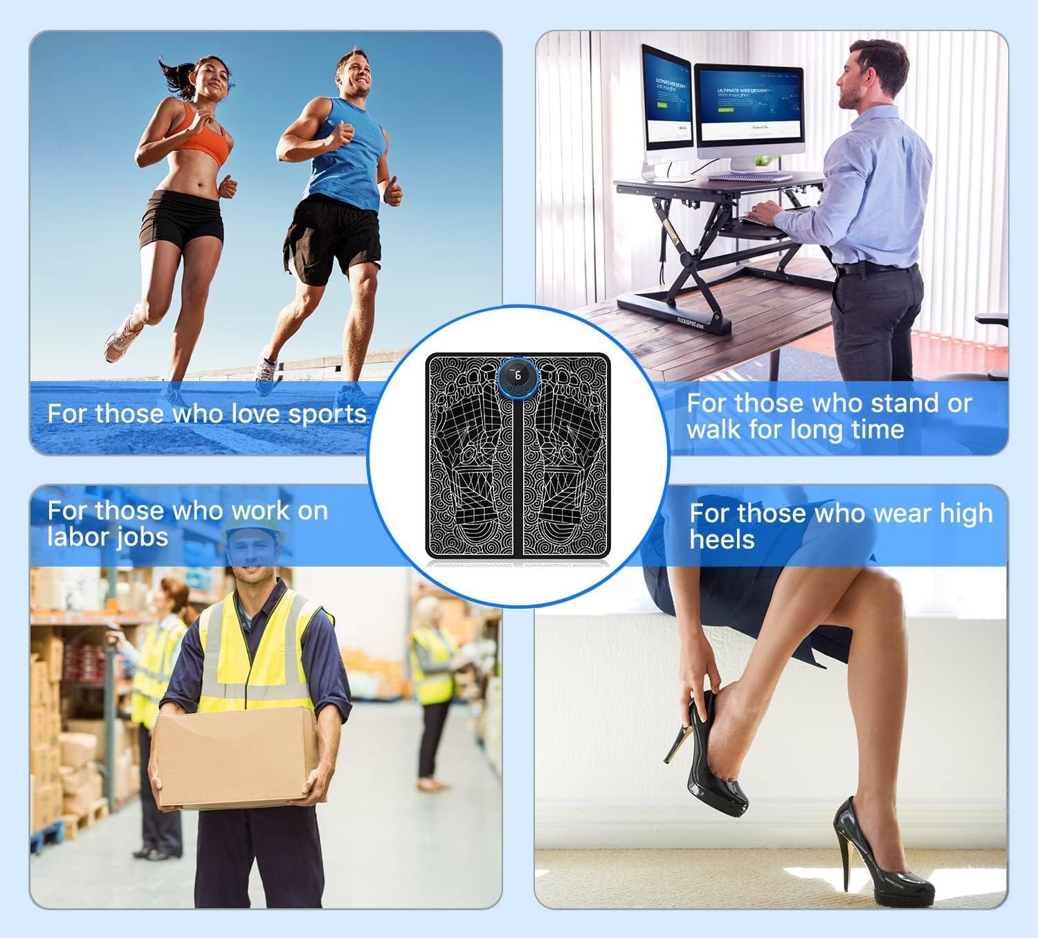 Wireless Electric EMS Foot Massage Pain Reliever Machine for relaxing tired feet and improving blood circulation at home