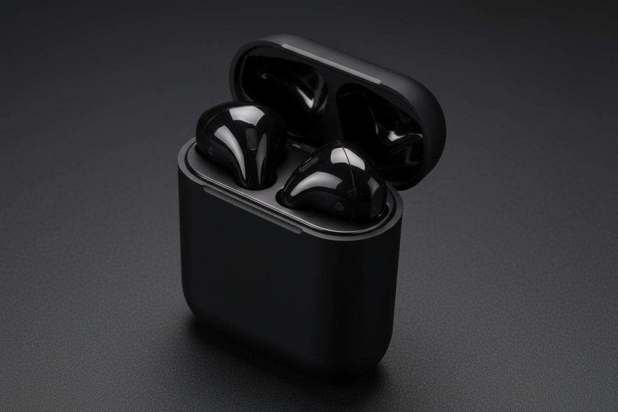 TWS i12 InPods 12 – True wireless earbuds in black with mic, clear sound, long battery, and comfortable fit.