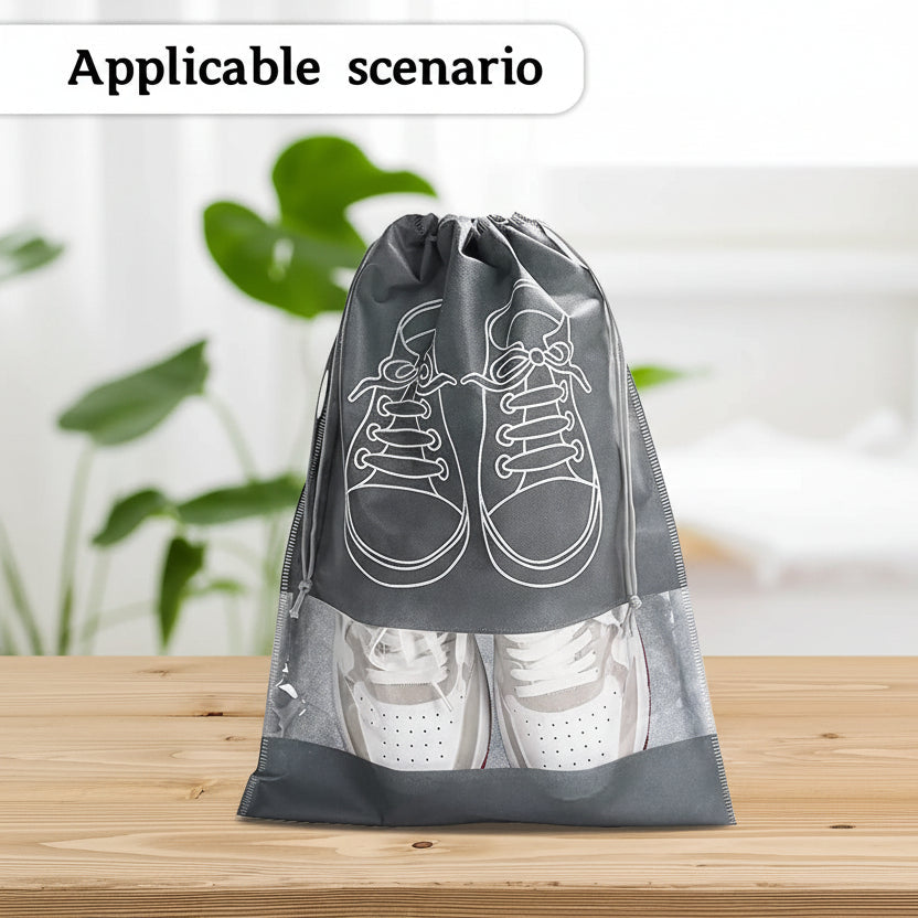 Shoe Bag with Transparent Window Portable Travel Dust-Proof Shoe Storage for keeping shoes organized and protected during travel