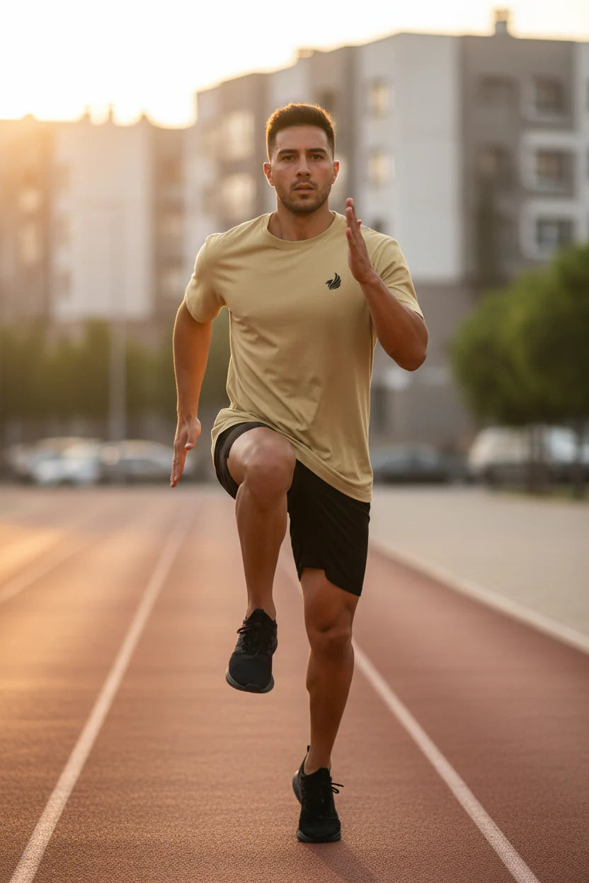 Men Classic Crew Gym T-Shirt | 100% Cotton | 180 GSM Lightweight Comfort