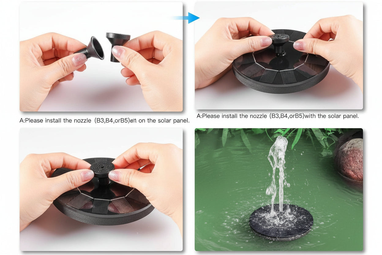 Fountain Solar Power Floating Water Pump for Pool Pond Garden | neomarketshop