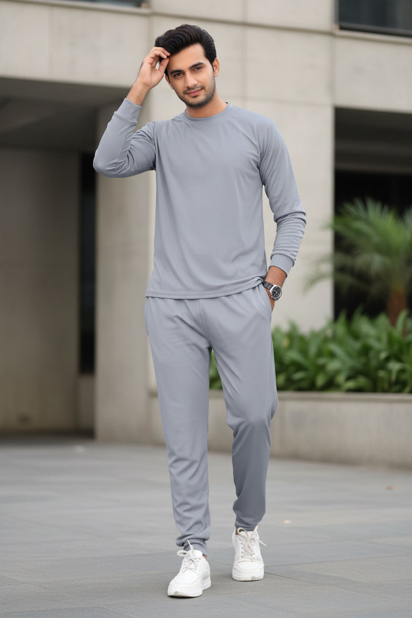 Men’s Solid Full Sleeves Track Suit – Polyester Blend Regular Fit | neomarketshop