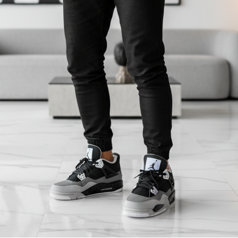 Jordan Retro 4 – Semi UA premium leather sneakers in white-red with top-quality build, comfort, and stylish design.