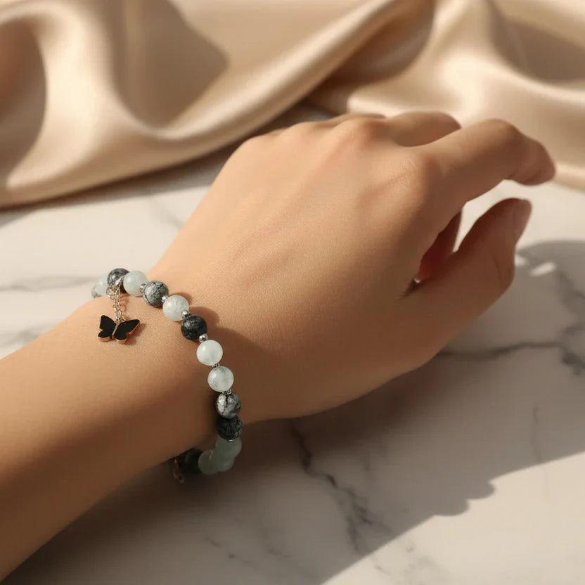 Women’s Butterfly Design Analog Watch with Bracelet, Necklace, and Earrings Combo Gift Set featuring elegant jewelry and stylish watch for special occasions