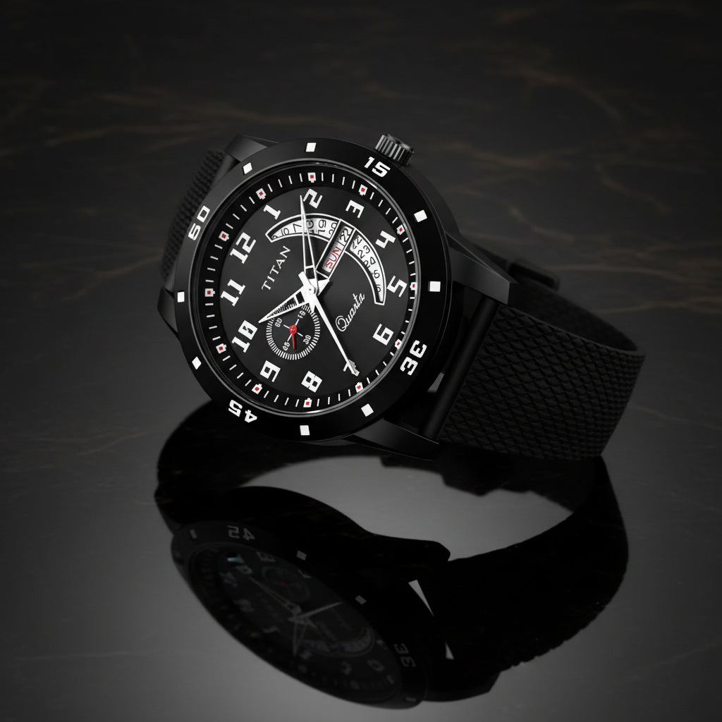 Latest Titan PU Leather Analog Watch Classic Men’s Timepiece with durable leather strap and precise movement for daily and formal wear