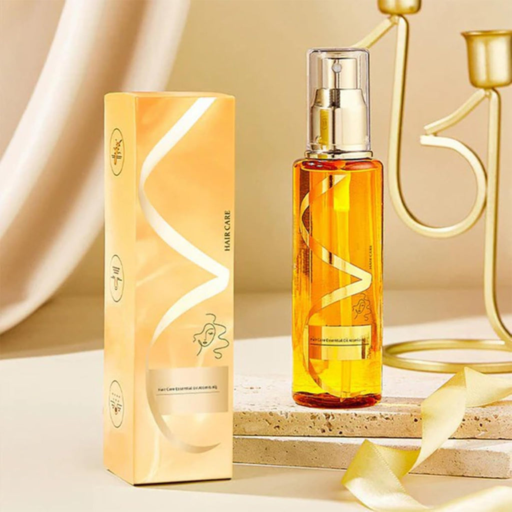 Fragrance Hair Care Essential Oil Spray (100ml × Pack of 2) displayed with packaging on a stylish background.
