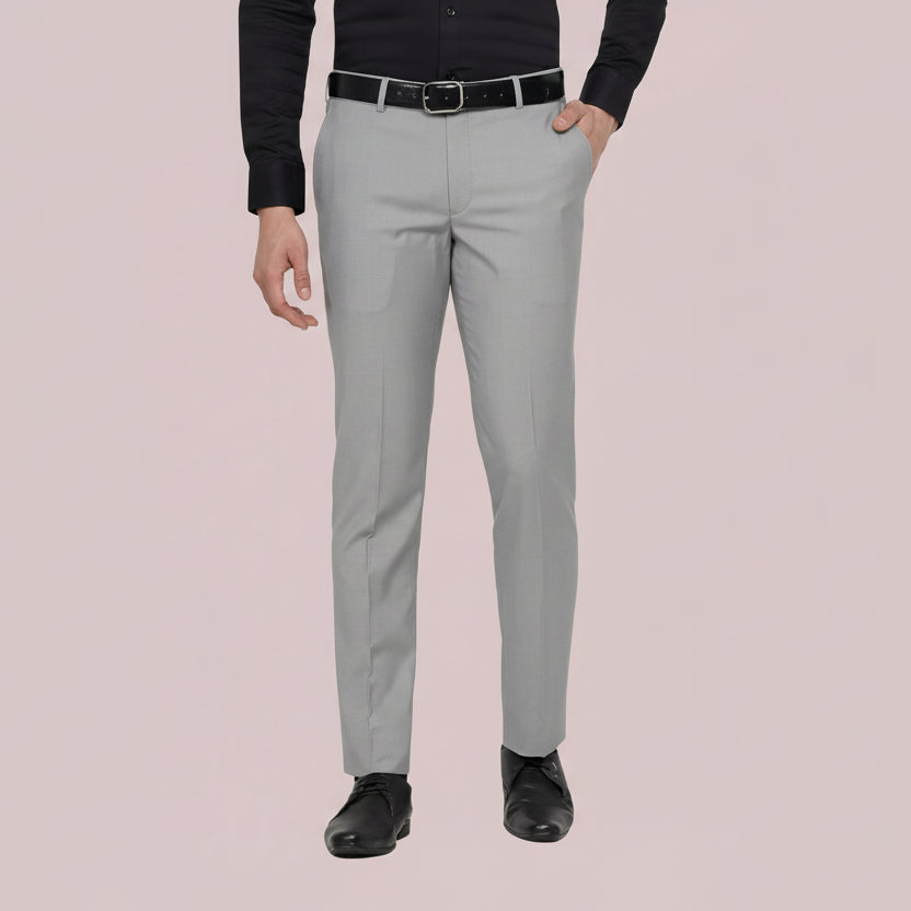 Solid Mid-Rise Stretchable Men's Formal Trousers with comfortable fit and premium fabric for office and formal wear