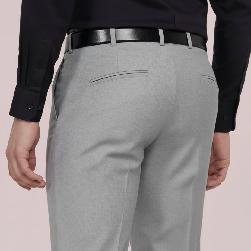 Solid Mid-Rise Stretchable Men's Formal Trousers with comfortable fit and premium fabric for office and formal wear