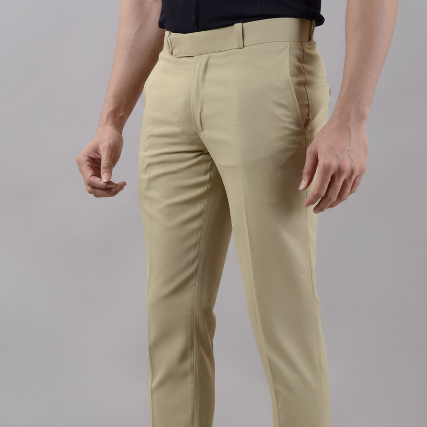 Khaki Stretchable Men's Formal Trousers – Comfortable, durable, and stylish trousers for office, meetings, and daily wear.