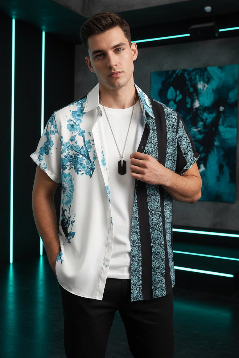 Men Regular Fit Printed Casual Shirt with modern print design and soft breathable fabric for stylish daily and casual wear