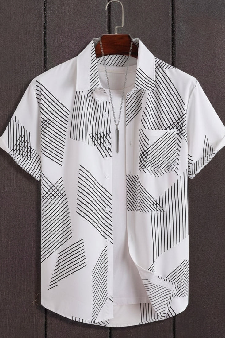 Men Regular Fit Printed Casual Shirt with stylish print and soft breathable fabric for comfortable daily and casual wear