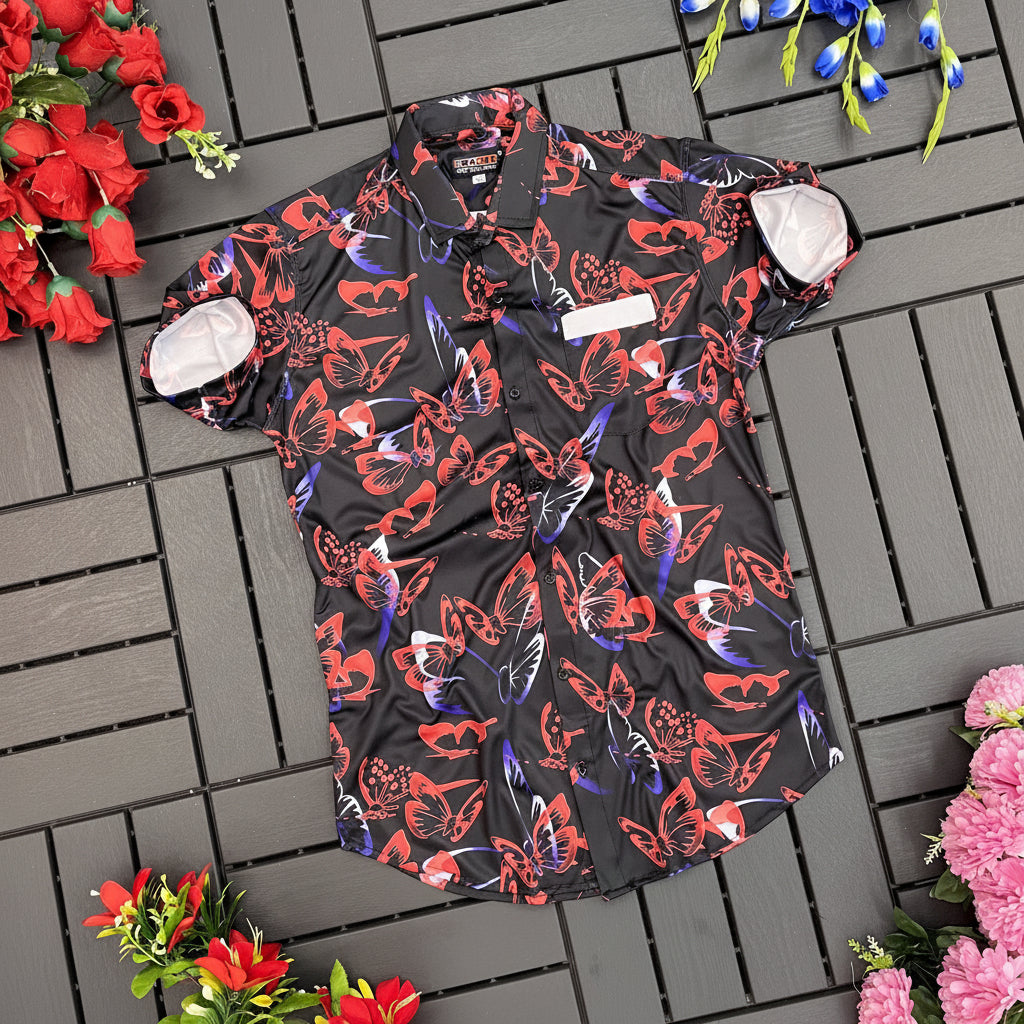 Men Regular Fit Printed Collar Casual Shirt with stylish print and soft breathable fabric for comfortable daily and smart casual wear