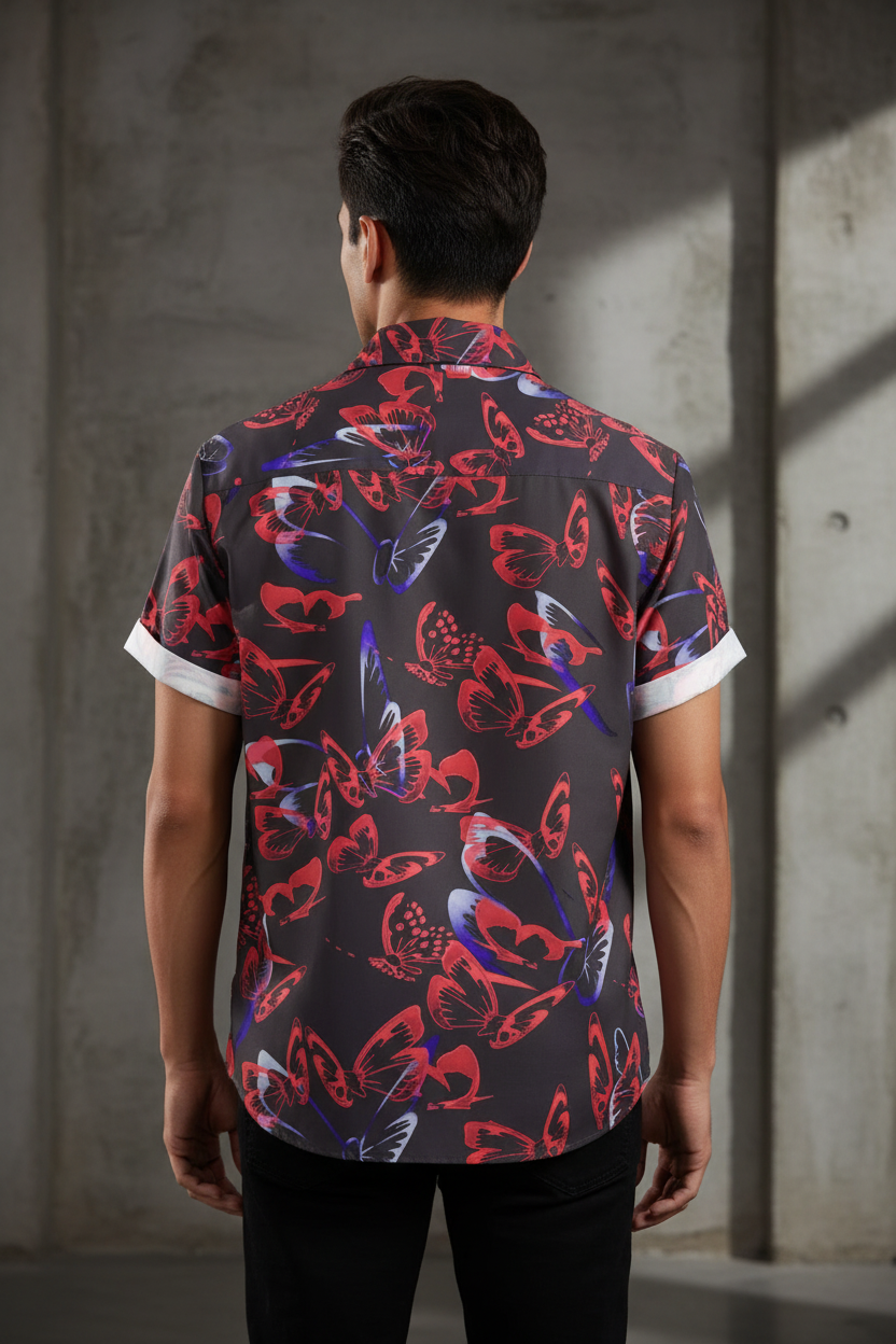 Men Regular Fit Printed Collar Casual Shirt with stylish print and soft breathable fabric for comfortable daily and smart casual wear