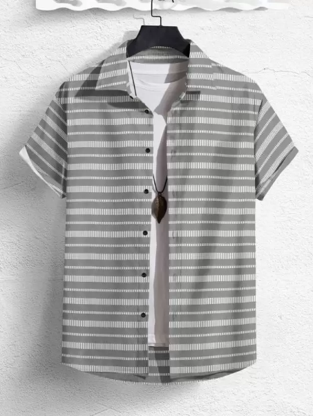 Men Regular Fit Printed Spread Collar Casual Shirt with stylish print and soft breathable fabric for daily and smart casual wear
