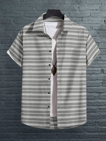 Men Regular Fit Printed Spread Collar Casual Shirt with stylish print and soft breathable fabric for daily and smart casual wear