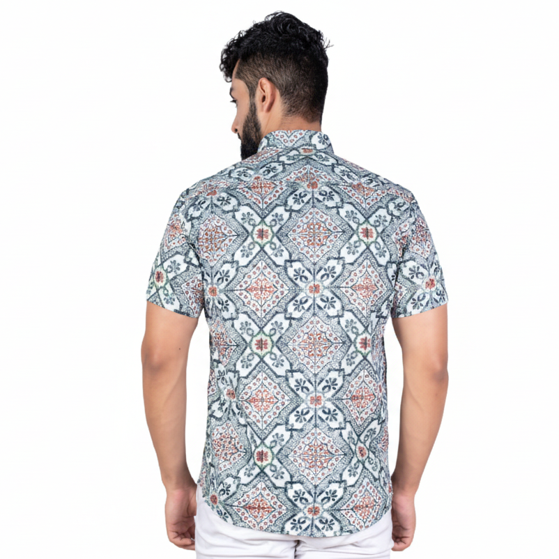 Men Regular Fit Printed Casual Shirt with modern print design and soft breathable fabric for stylish daily and casual wear