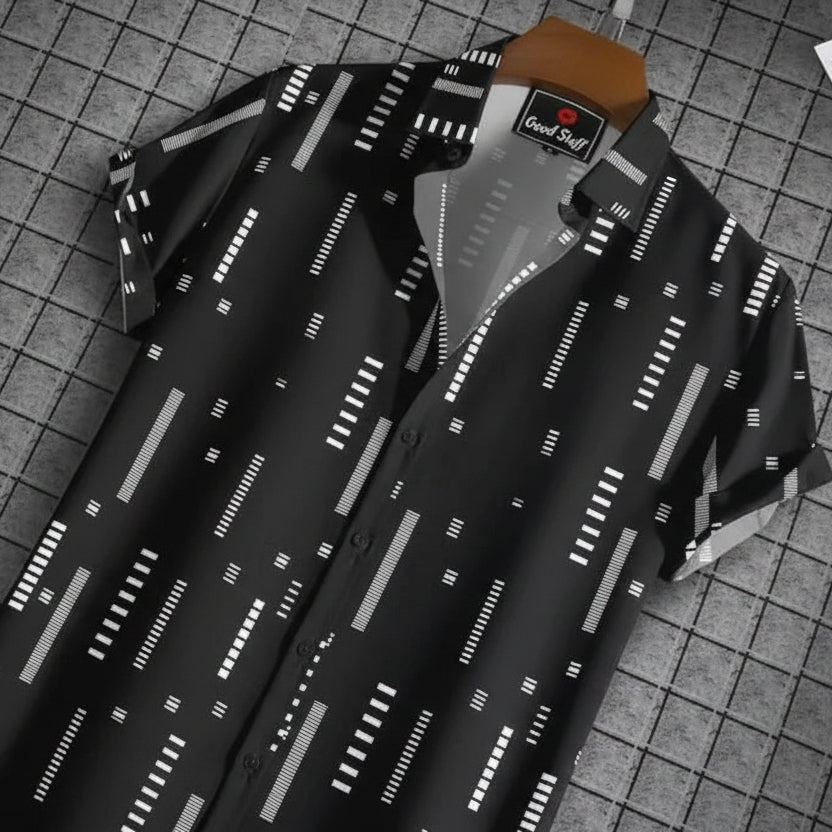 Men Regular Fit Printed Spread Collar Shirt