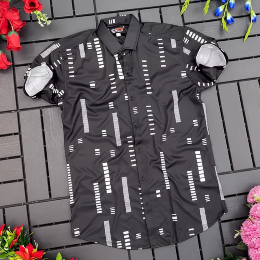 Men Regular Fit Printed Spread Collar Shirt